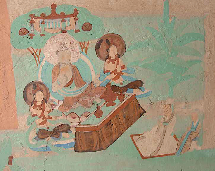 Offrandes aux divinités bouddhiques, grotte de Mogao 85